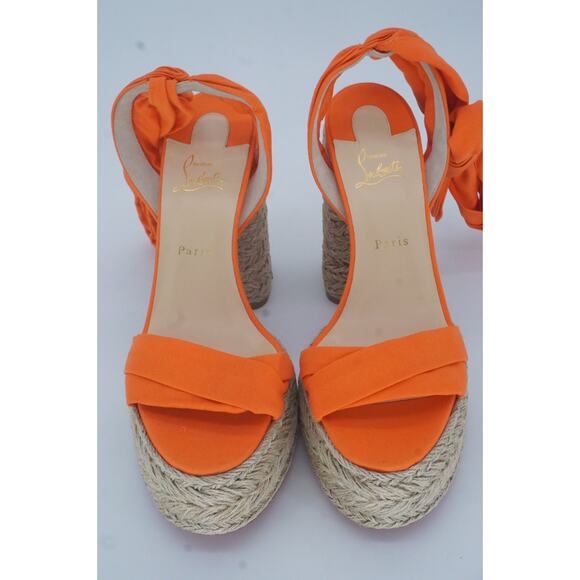 Christian Louboutin Mariza Du Desert 130 Platform Espadrille Sandal Size 42 12 - Picture 9 of 12